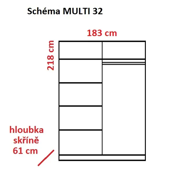 Šatní a policová skříň 183