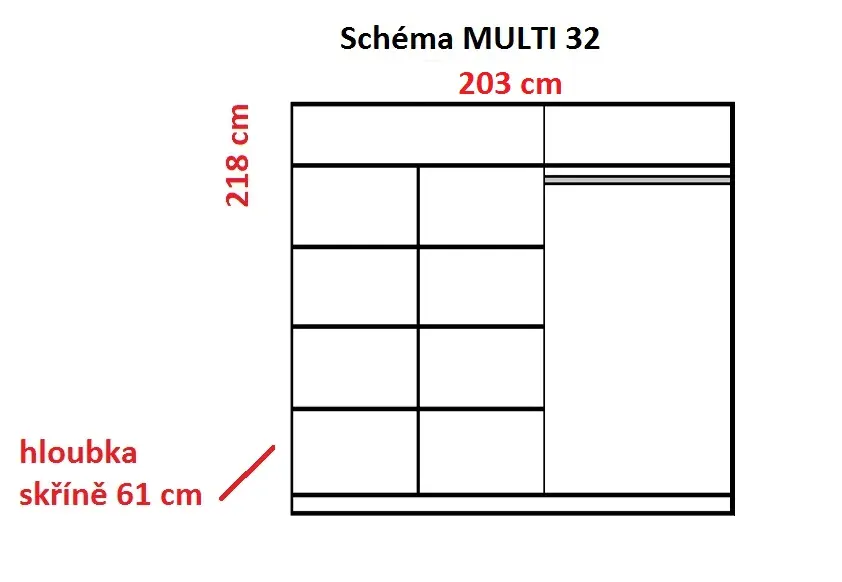 Šatní a policová skříň 203