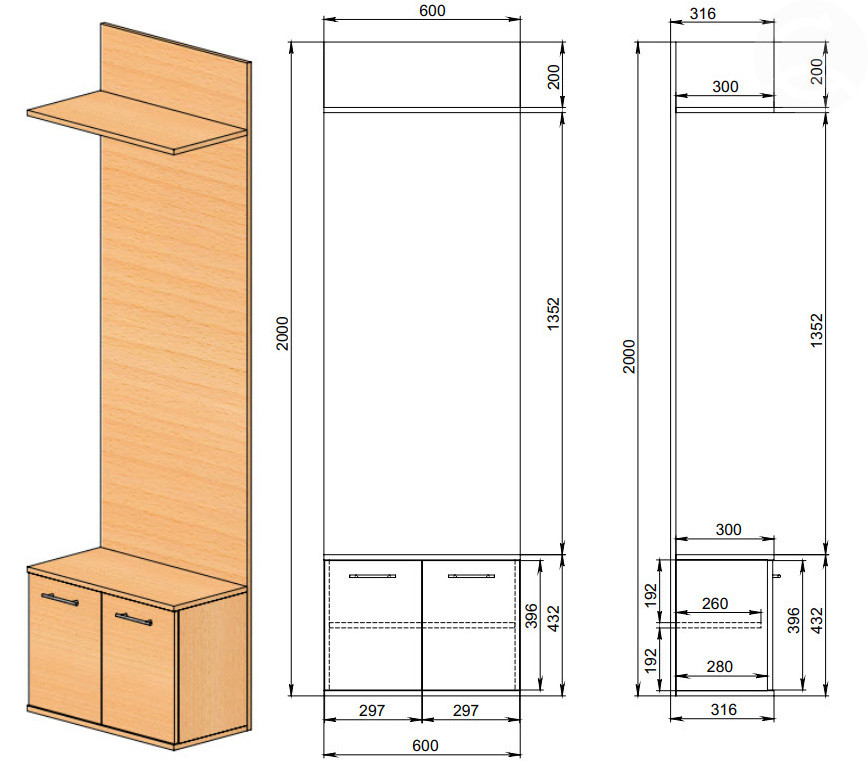Předsíňová stěna C 83001