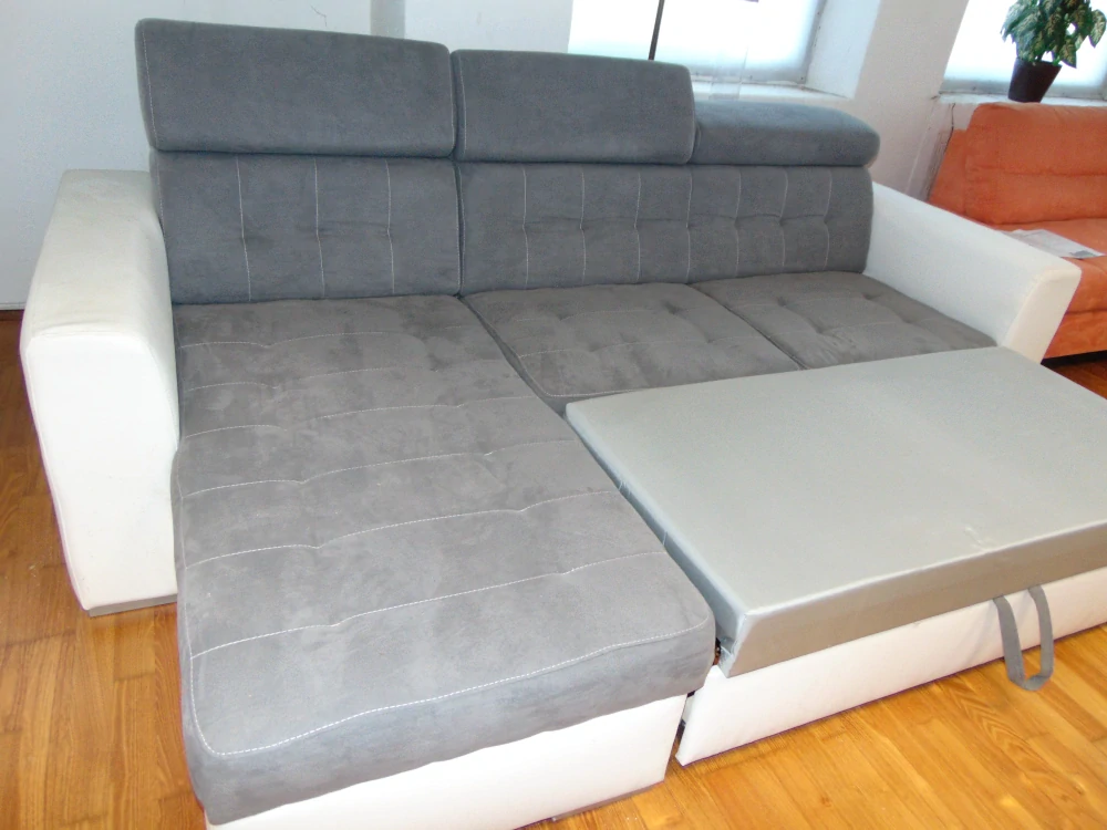 Rohová rozkládací sedací souprava s polohovatelnými záhlavníky