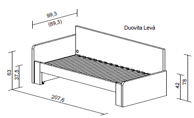 Rozkládací postel Duovita bez područek