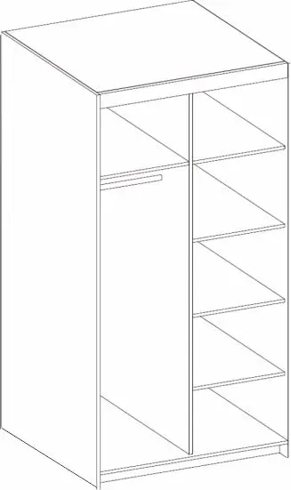 Šatní a policová skříň Jelena 2dv