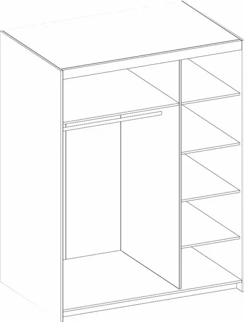 Šatní a policová skříň Jelena 3dv