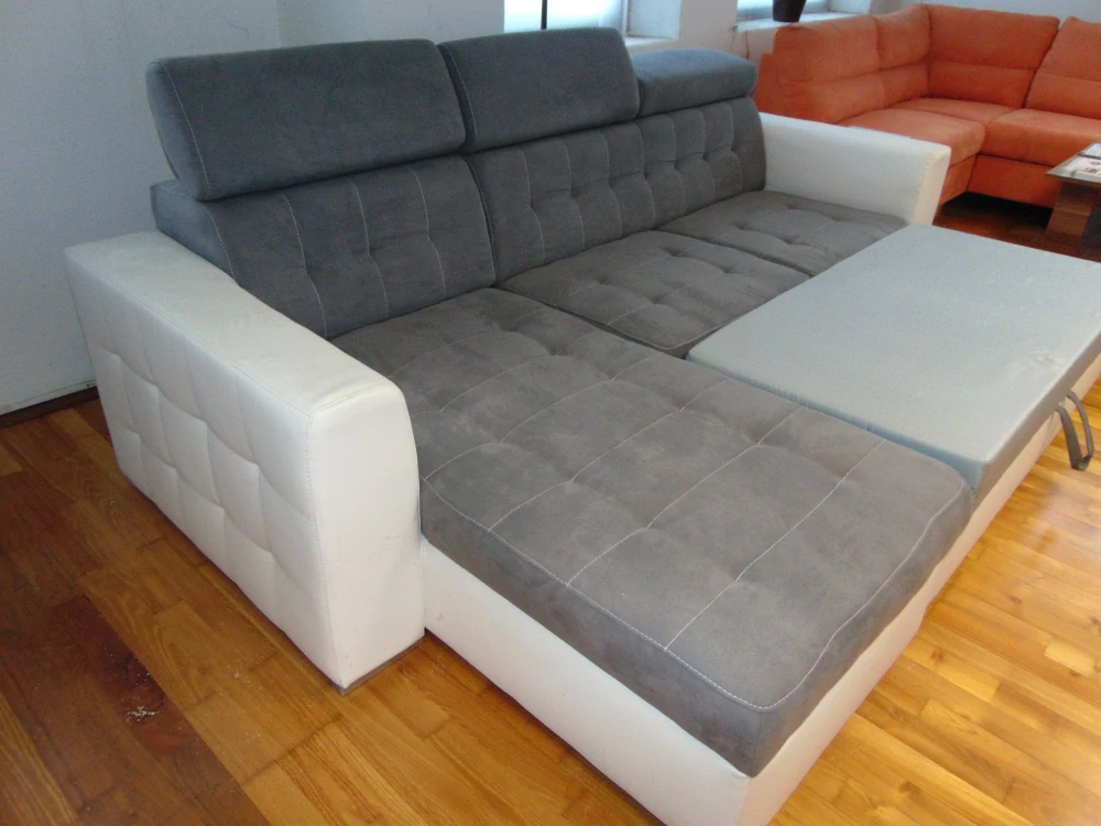 Rohová rozkládací sedací souprava s polohovatelnými záhlavníky