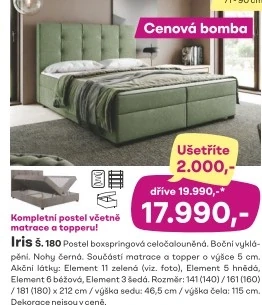 Moderní lůžko včetně matrace a roštu