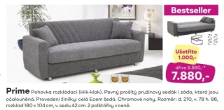 Rozkládací pohovka, praktická s úložným prostorem PRIME