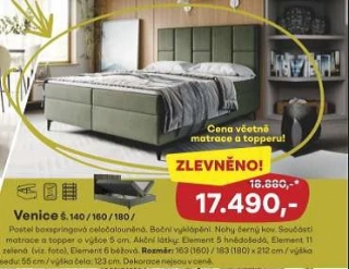 3-VENICE - moderní dvoulůžko , šířka 140, 160, 180 cm za stejnou cenu