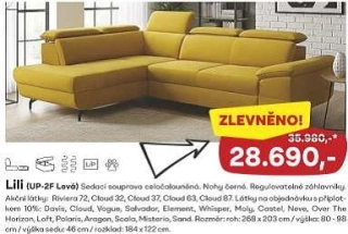3 LILI rohová sedací souprava (UP-2F Levá)