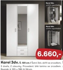 6 - Skříň 3 dveřová š = 120 cm