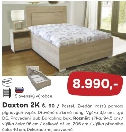 7 - DAXTON Lůžko š =90 cm