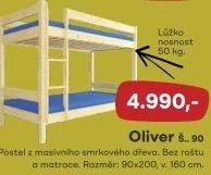 8 - OLIVER patrová postel š=90 cm