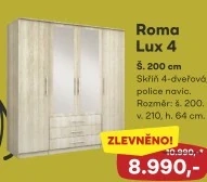 8 - ROMA LUX 4 Skříň š=200 cm